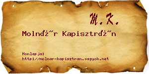 Molnár Kapisztrán névjegykártya