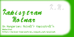 kapisztran molnar business card